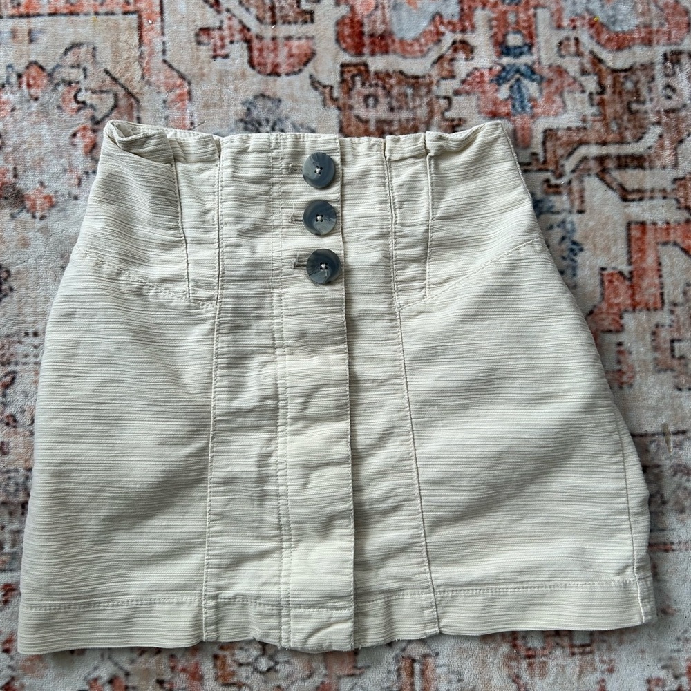 Free People Beige Atlas Cloud Every Minute Every Hour Mini Skirt
